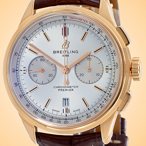 Breitling Premier B01 Automatic Chronograph 42 18K Red Gold Men's Watch RB0118371G1P2