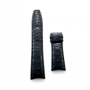 IWC OEM Black Color Semi-Matt Finish Alligator Leather Strap 22 x 18 mm